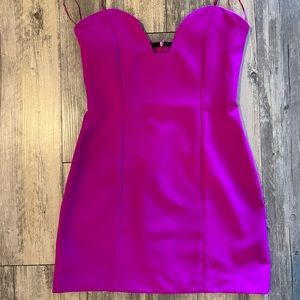 NWT Zara strapless mini dress hot pink/magenta